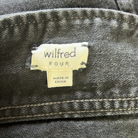 Aritzia Wilfred Women Full Zip Up Black Denim Mini Skirt Size 4 - Picture 10 of 14